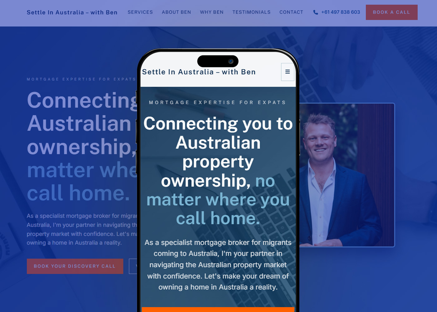 Settle In Australia mobile view